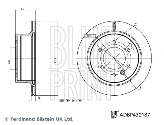 Tarcza hamulcowa BLUE PRINT ADBP430187