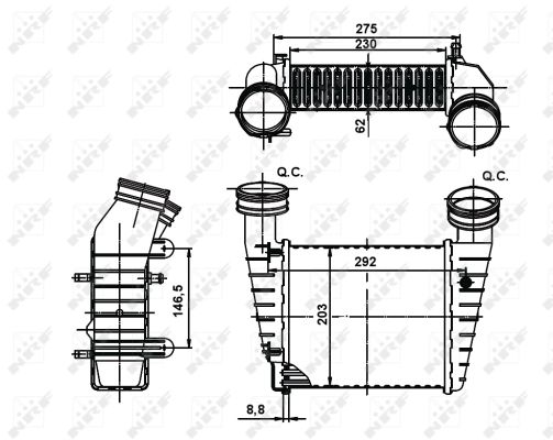 Chłodnica powietrza intercooler NRF 30138A