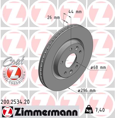 Tarcza hamulcowa ZIMMERMANN 200.2534.20