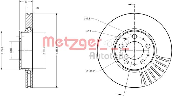 Tarcza hamulcowa METZGER 6110561