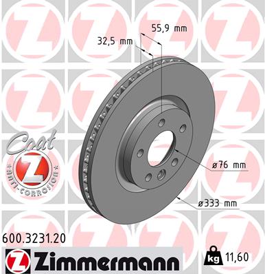 Tarcza hamulcowa ZIMMERMANN 600.3231.20