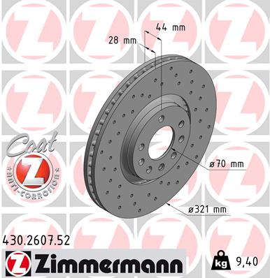 Tarcza hamulcowa ZIMMERMANN 430.2607.52