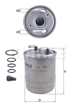 Filtr paliwa MAHLE KL 490/1D