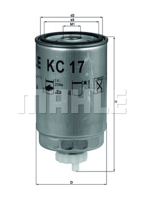 Filtr paliwa MAHLE KC 17D