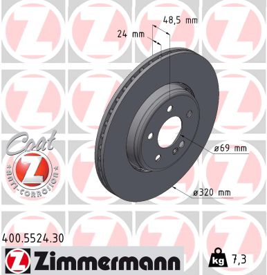 Tarcza hamulcowa ZIMMERMANN 400.5524.30