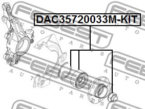 Zestaw łożysk koła FEBEST DAC35720033M-KIT