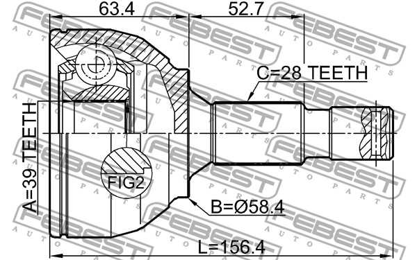 Przegub FEBEST 2510-3084B