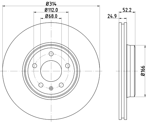 Tarcza hamulcowa HELLA 8DD 355 128-711