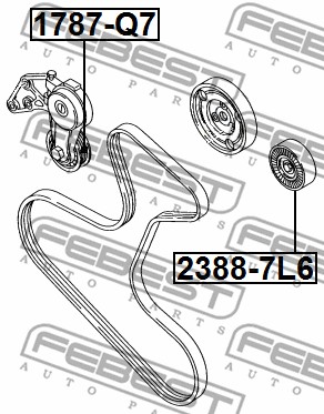 Rolka prowadząca paska osprzętu FEBEST 2388-7L6