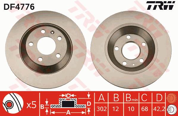 Tarcza hamulcowa TRW DF4776