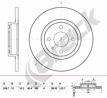 Tarcza hamulcowa BRECK BR 045 SA100