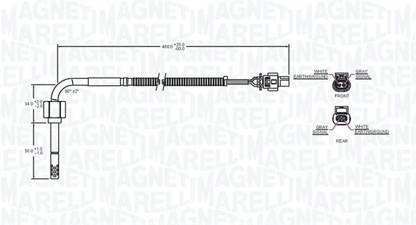 Czujnik  temperatury spalin MAGNETI MARELLI 172000091010
