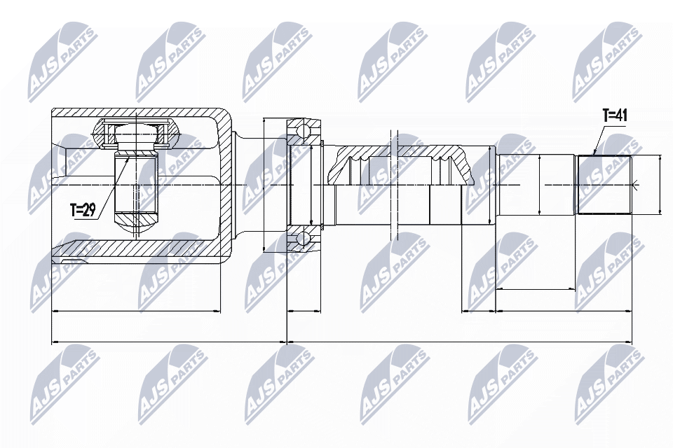 Zestaw przegubu, wał napędowy NTY NPW-FR-078