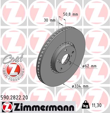 Tarcza hamulcowa ZIMMERMANN 590.2822.20