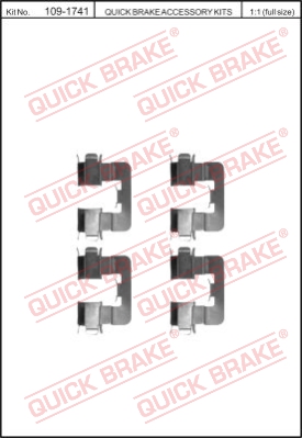 Zestaw akcesoriów montażowych  klocków hamulcowych QUICK BRAKE 109-1741