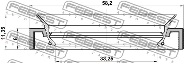Pierścień uszczelniający półosi FEBEST 95HAS-35580811R