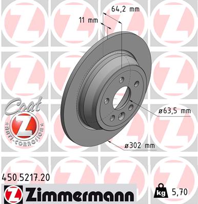 Tarcza hamulcowa ZIMMERMANN 450.5217.20