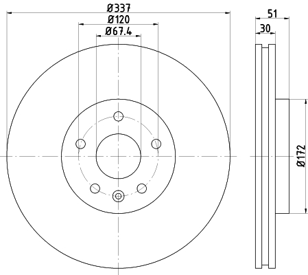 Tarcza hamulcowa HELLA 8DD 355 116-051