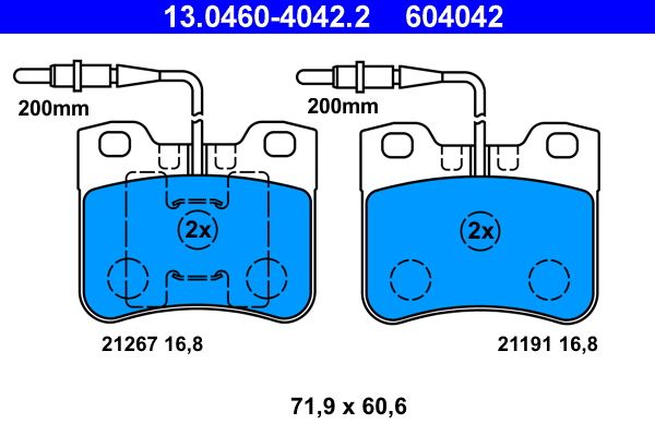 Klocki hamulcowe ATE 13.0460-4042.2