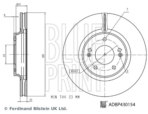 Tarcza hamulcowa BLUE PRINT ADBP430154