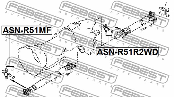 Łącznik wału napędowego FEBEST ASN-R51R2WD