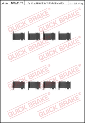 Zestaw akcesoriów montażowych  klocków hamulcowych QUICK BRAKE 109-1162