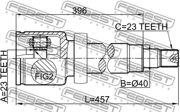 Przegub wału FEBEST 2111-CB316RH