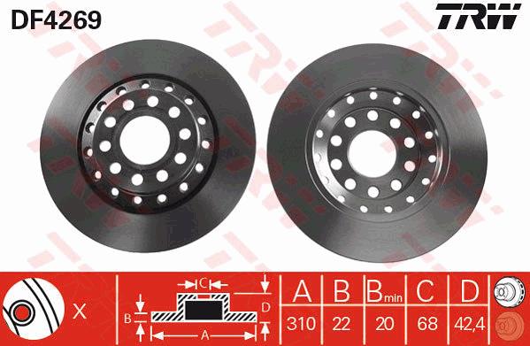 Tarcza hamulcowa TRW DF4269