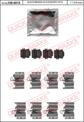 Zestaw akcesoriów montażowych  klocków hamulcowych QUICK BRAKE 109-0015
