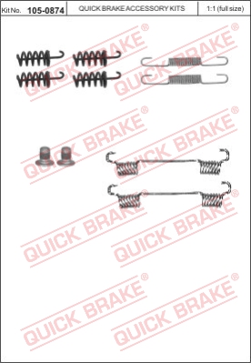 Zestaw montażowy szczęk hamulcowych QUICK BRAKE 105-0874