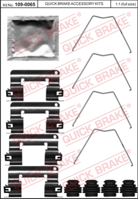 Zestaw akcesoriów montażowych  klocków hamulcowych QUICK BRAKE 109-0065