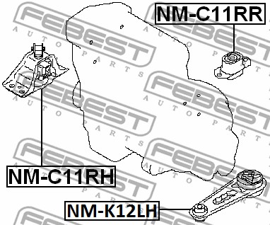 Poduszka silnika FEBEST NM-C11RR