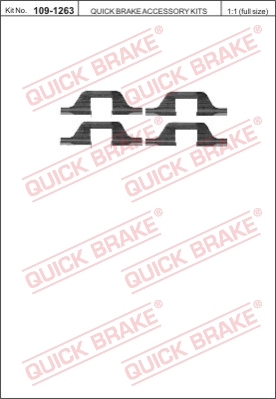 Zestaw akcesoriów montażowych  klocków hamulcowych QUICK BRAKE 109-1263