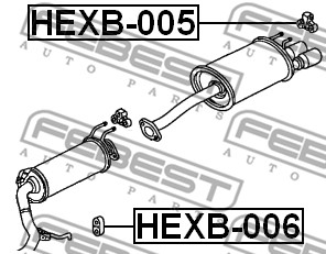 Zestaw montażowy układu wydechowego FEBEST HEXB-006