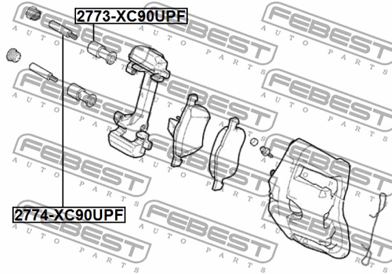 Sworzeń prowadzący  zacisk hamulca FEBEST 2774-XC90UPF