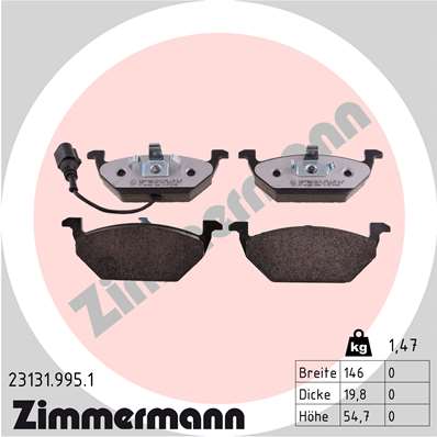 Klocki hamulcowe ZIMMERMANN 23131.995.1