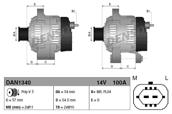 Alternator DENSO DAN1340