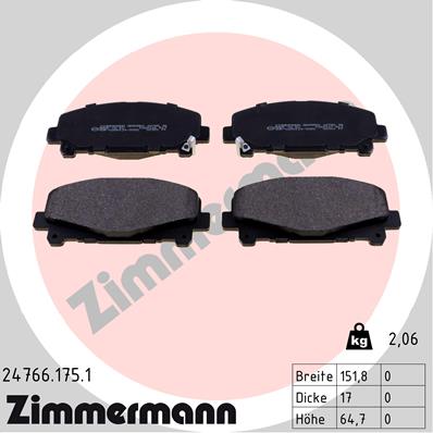 Klocki hamulcowe ZIMMERMANN 24766.175.1