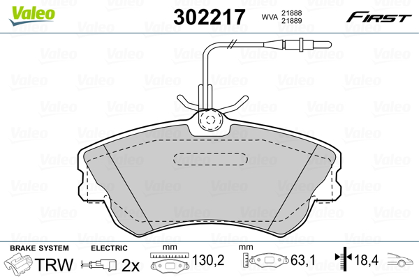 Klocki hamulcowe VALEO 302217