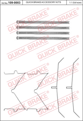 Zestaw akcesoriów montażowych  klocków hamulcowych QUICK BRAKE 109-0003