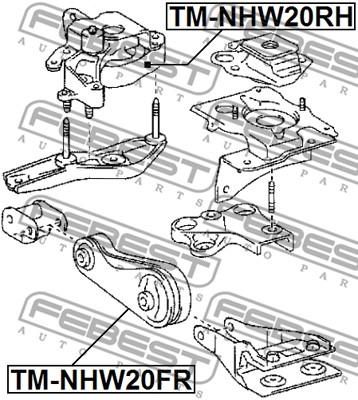 Poduszka silnika FEBEST TM-NHW20RH