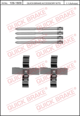 Zestaw akcesoriów montażowych  klocków hamulcowych QUICK BRAKE 109-1809
