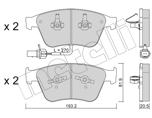 Klocki hamulcowe METELLI 22-1253-0