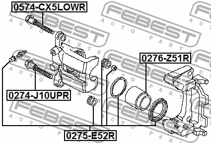 Zestaw naprawczy zacisku FEBEST 0275-E52R