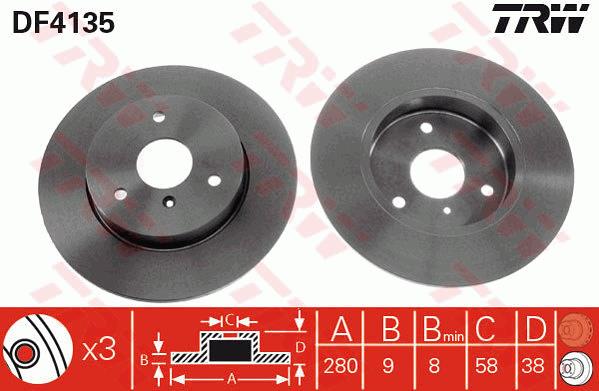 Tarcza hamulcowa TRW DF4135