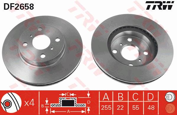 Tarcza hamulcowa TRW DF2658