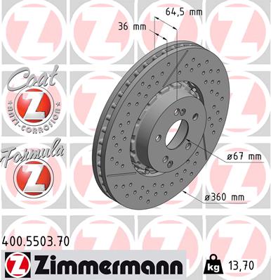 Tarcza hamulcowa ZIMMERMANN 400.5503.70