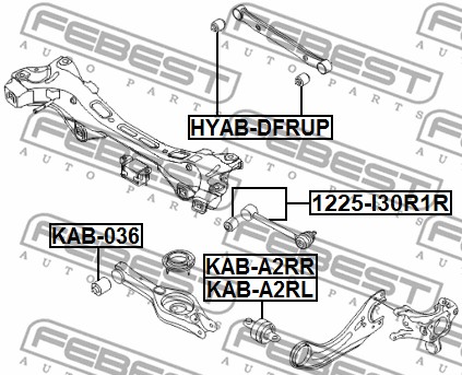 Tuleja wahacza FEBEST KAB-A2RR