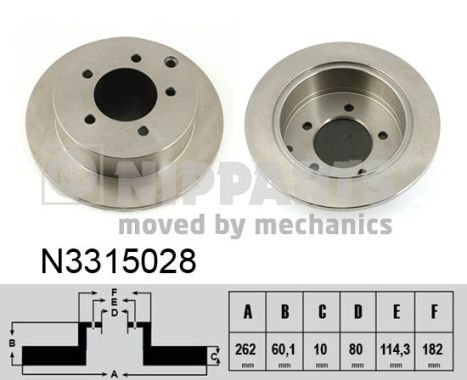 Tarcza hamulcowa NIPPARTS N3315028