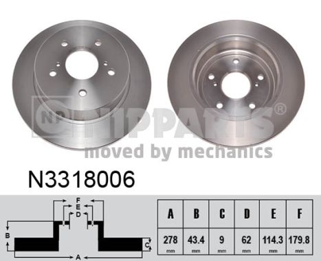 Tarcza hamulcowa NIPPARTS N3318006